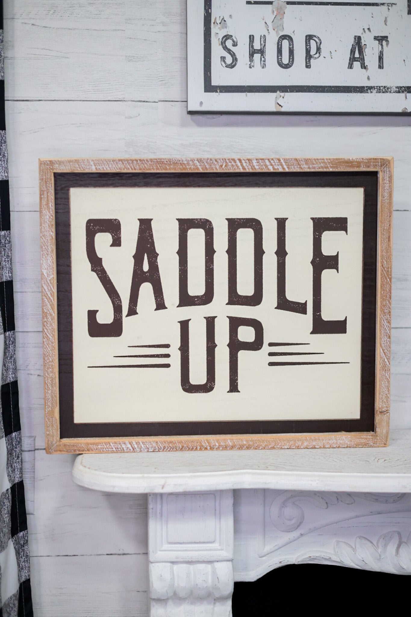 Reversible Saddle Up Wall Sign