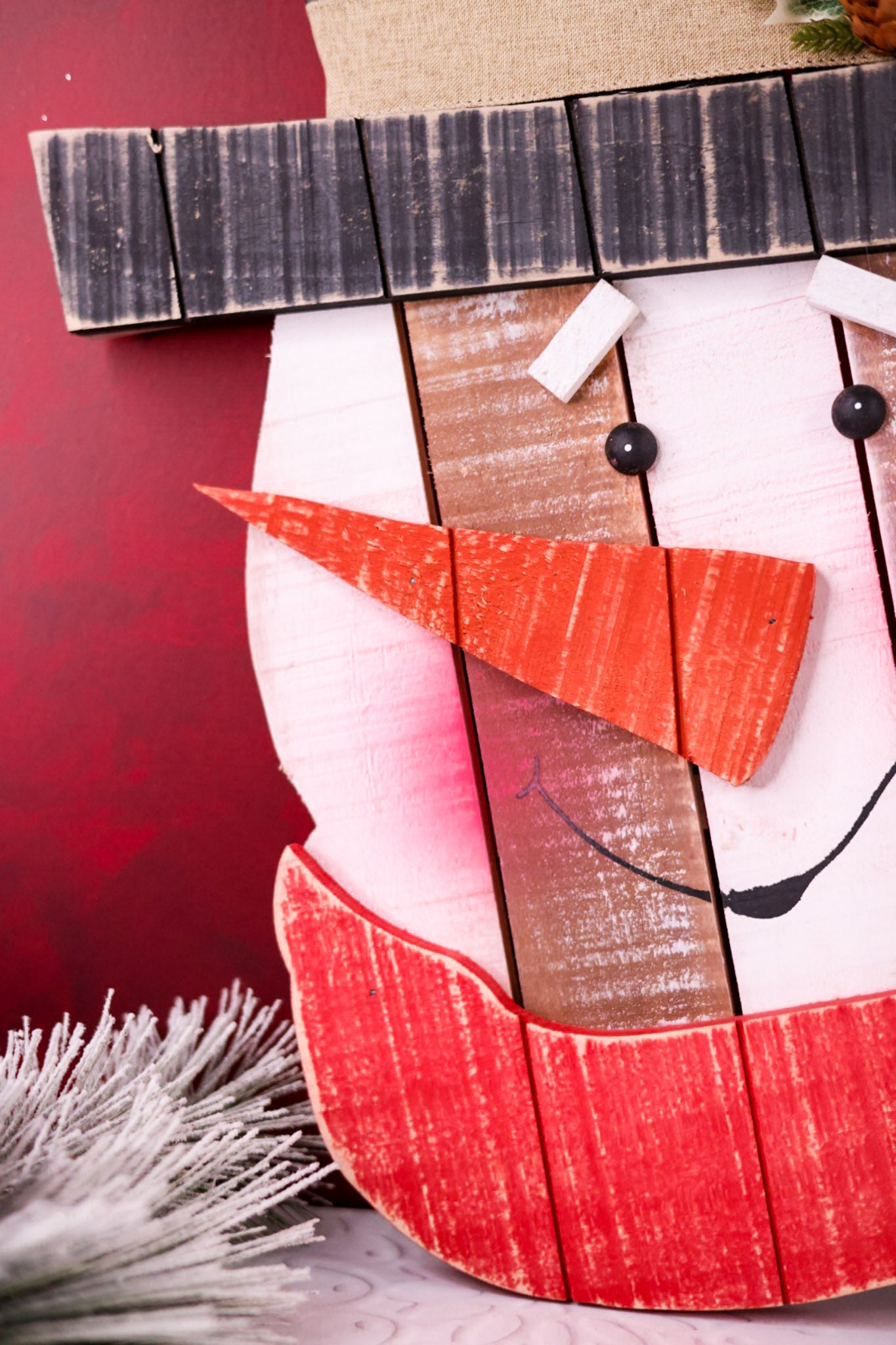 Rustic Wooden Snowman Hanger