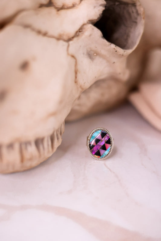 Turquoise And Opal Sterling Silver Ring