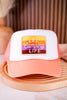 White & Dusty Coral Camping Life Trucker Hat