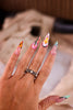 White Flower And Stone Western Simple Stretch Ring