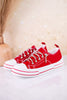 Red Lace Up Sneakers