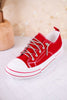 Red Lace Up Sneakers
