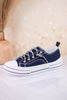 Navy Lace Up Sneakers