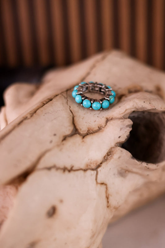 Turquoise Eternity Western Simple Stretch Ring