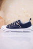 Navy Lace Up Sneakers