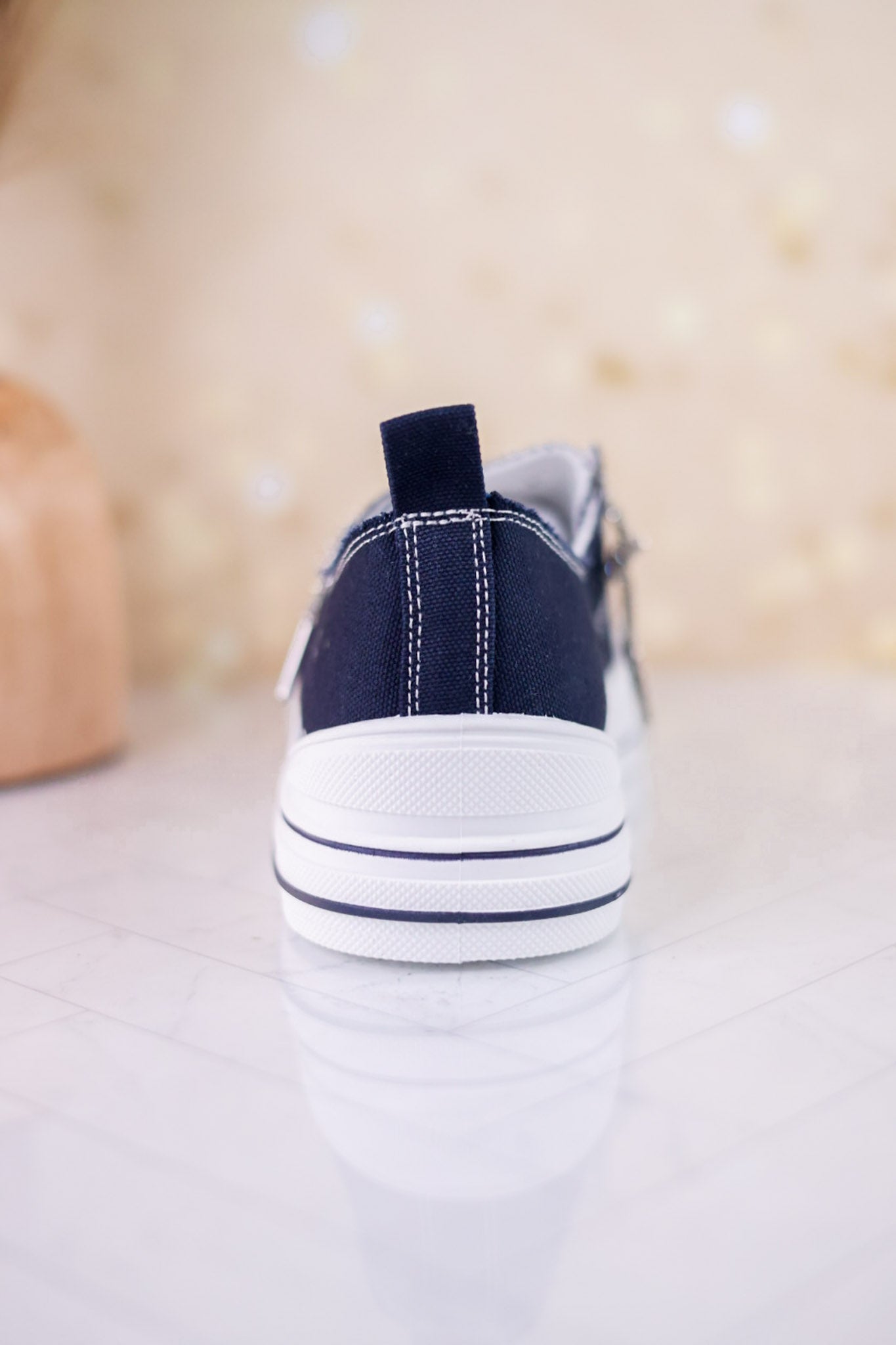 Navy Lace Up Sneakers