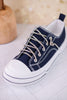 Navy Lace Up Sneakers