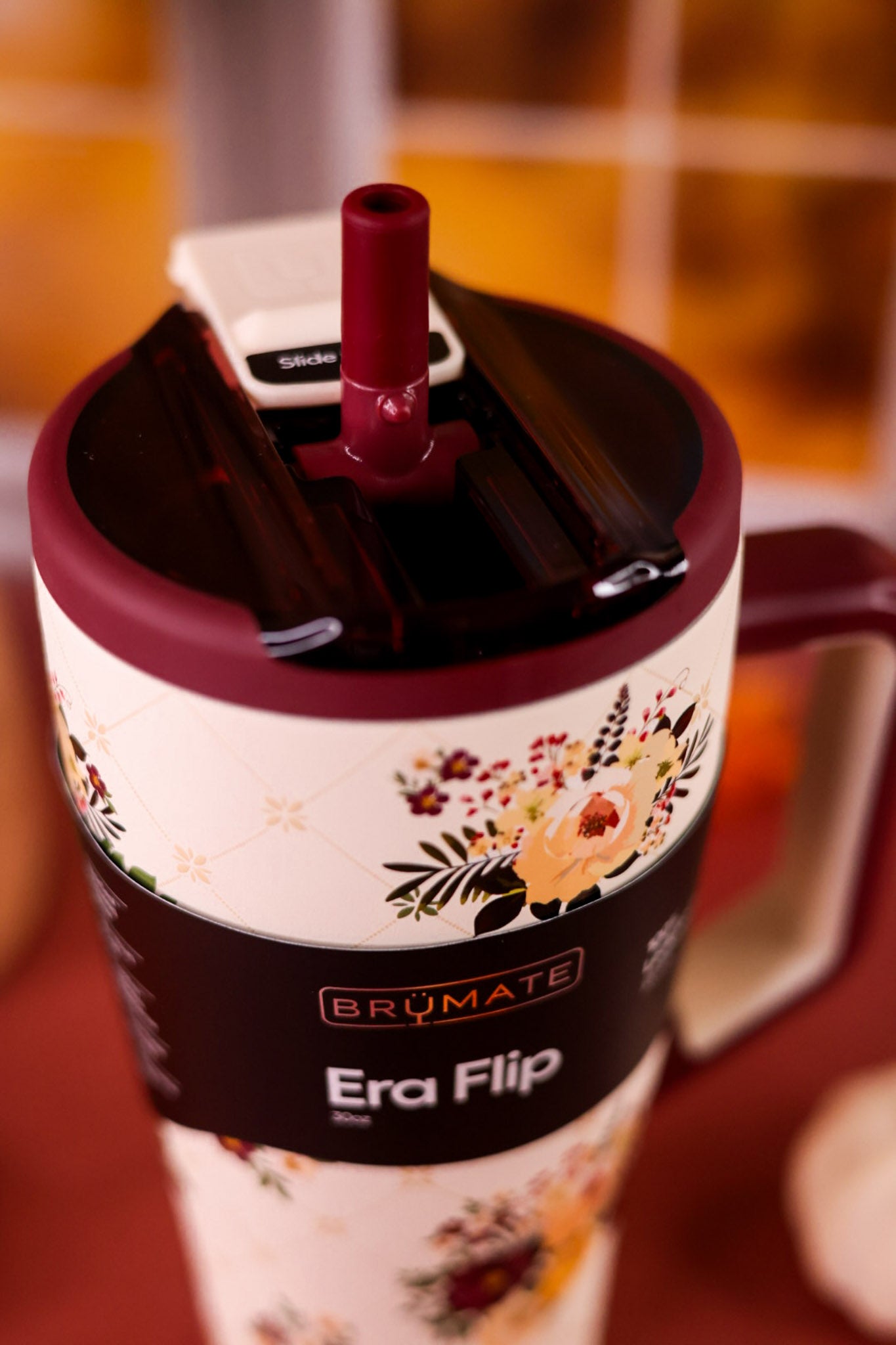 Brumate Quilted Florals 30oz Era Flip Tumbler