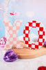 Red and Pink Checkered "XO" Wood Cutouts