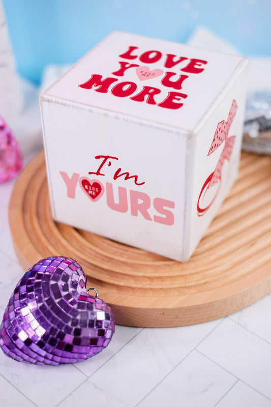 Valentine's Day Decorative Wooden Cube