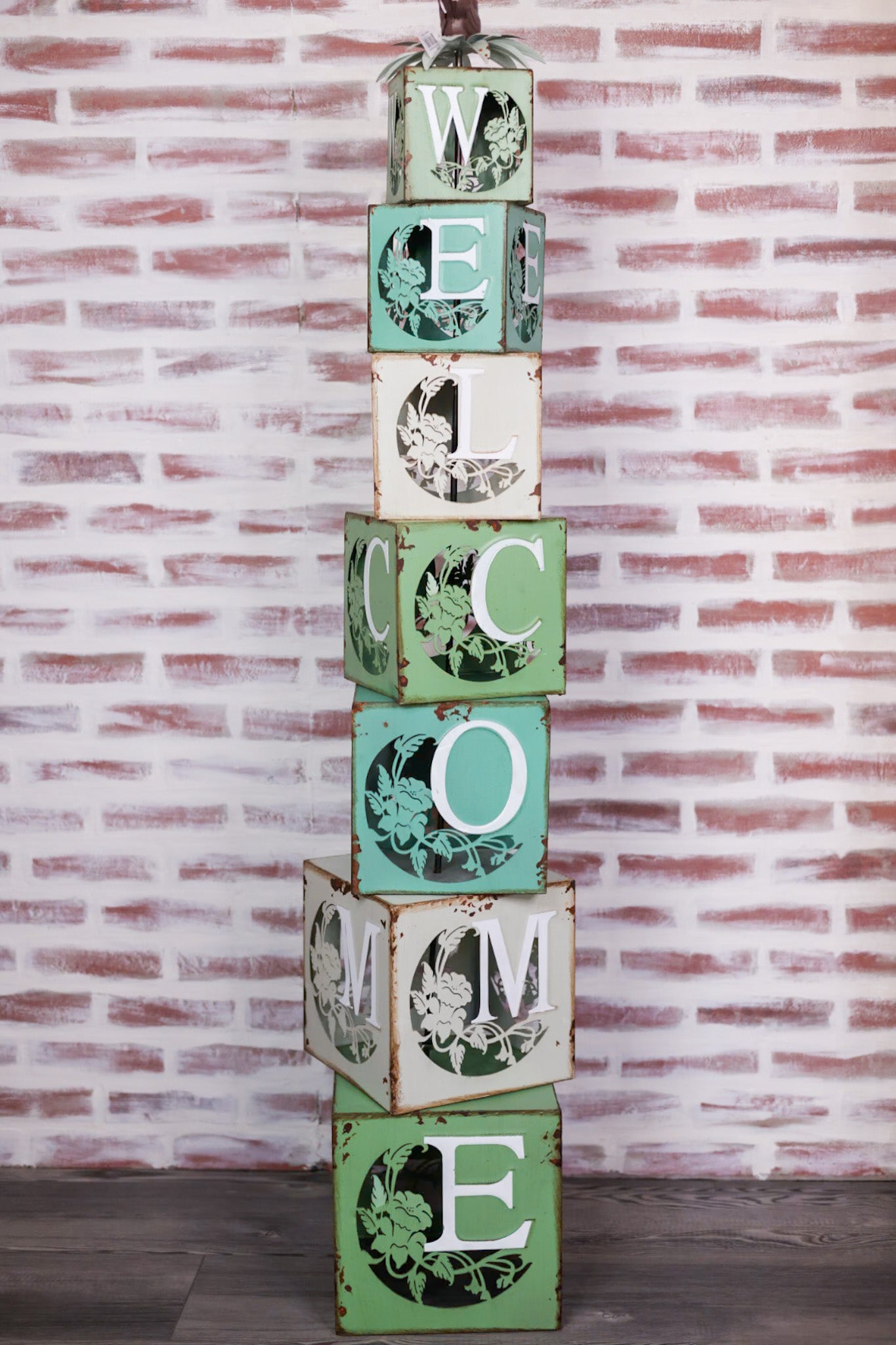 Welcome Tiered Block Stand