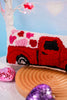 Valentine's Day Heart Truck Hooked Accent Pillow