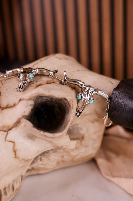 Turquoise Skull Trucker Hat Chain