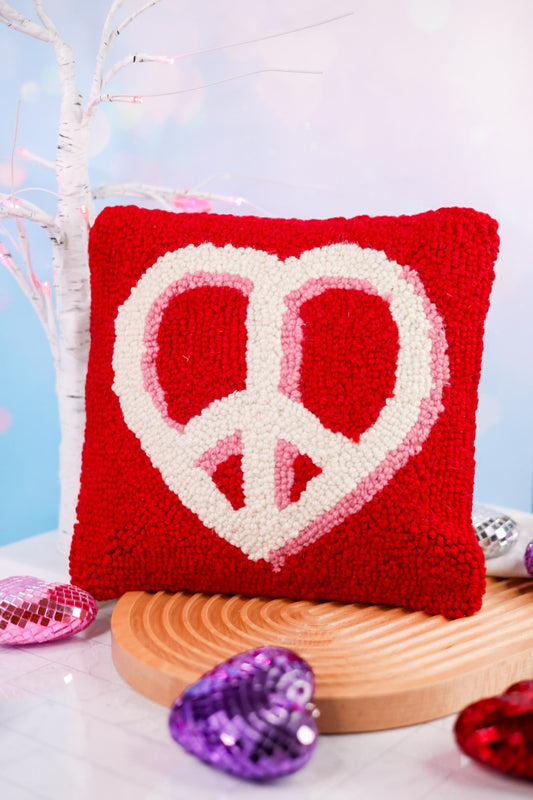 Heart Peace Sign Anchor Hook Pillow