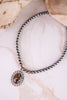Western Compressed Gemstone Pendant Necklace