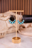 Turquoise Western Stone Teardrop Hoop Drop Dangle Earrings