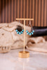 Turquoise Western Stone Teardrop Hoop Drop Dangle Earrings