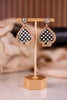 Spade Western Style Leather Stone Post Drop Dangle Earrings