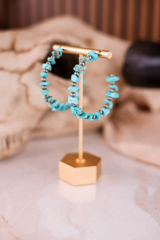 Stone Chip Hoop Earrings