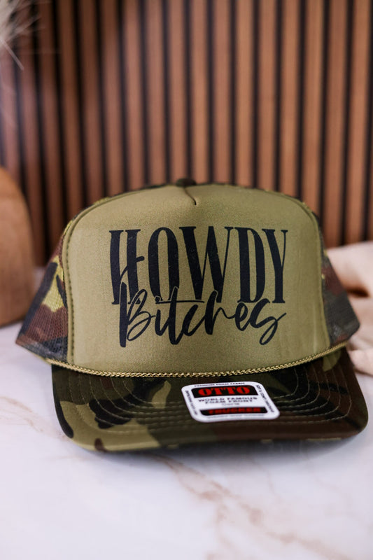 Howdy Bitches Camo Trucker Hat