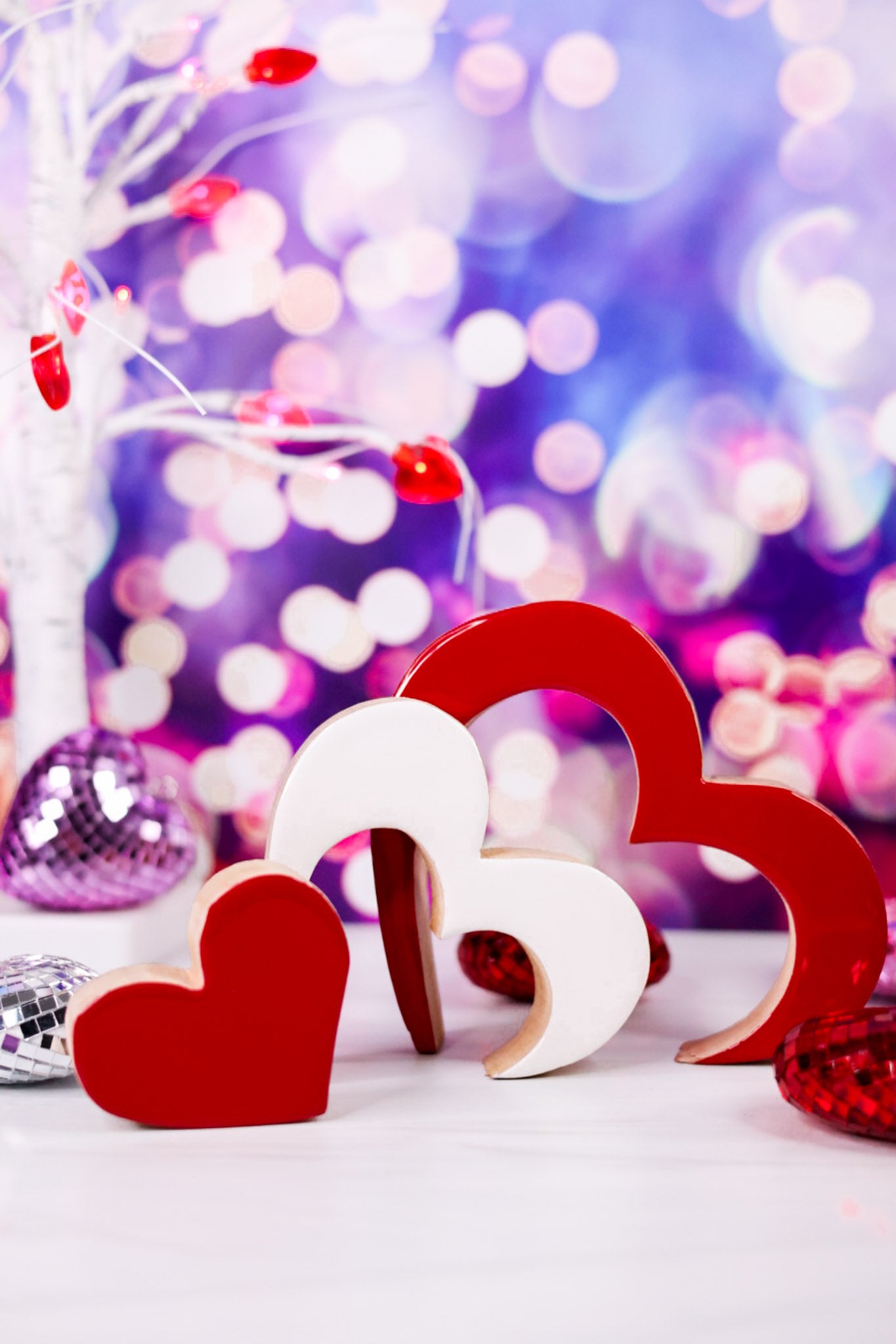 Enamel & Wood Nesting Heart Blocks