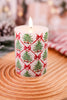 Flameless 4" Christmas Tree Wax Pillar Candle