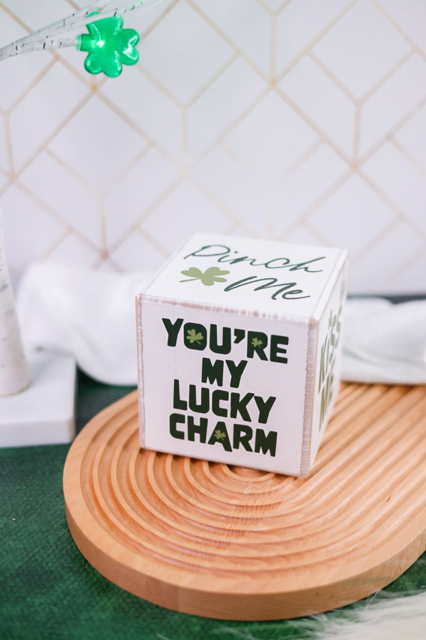 St. Patrick's Day Decorative Wooden Cube