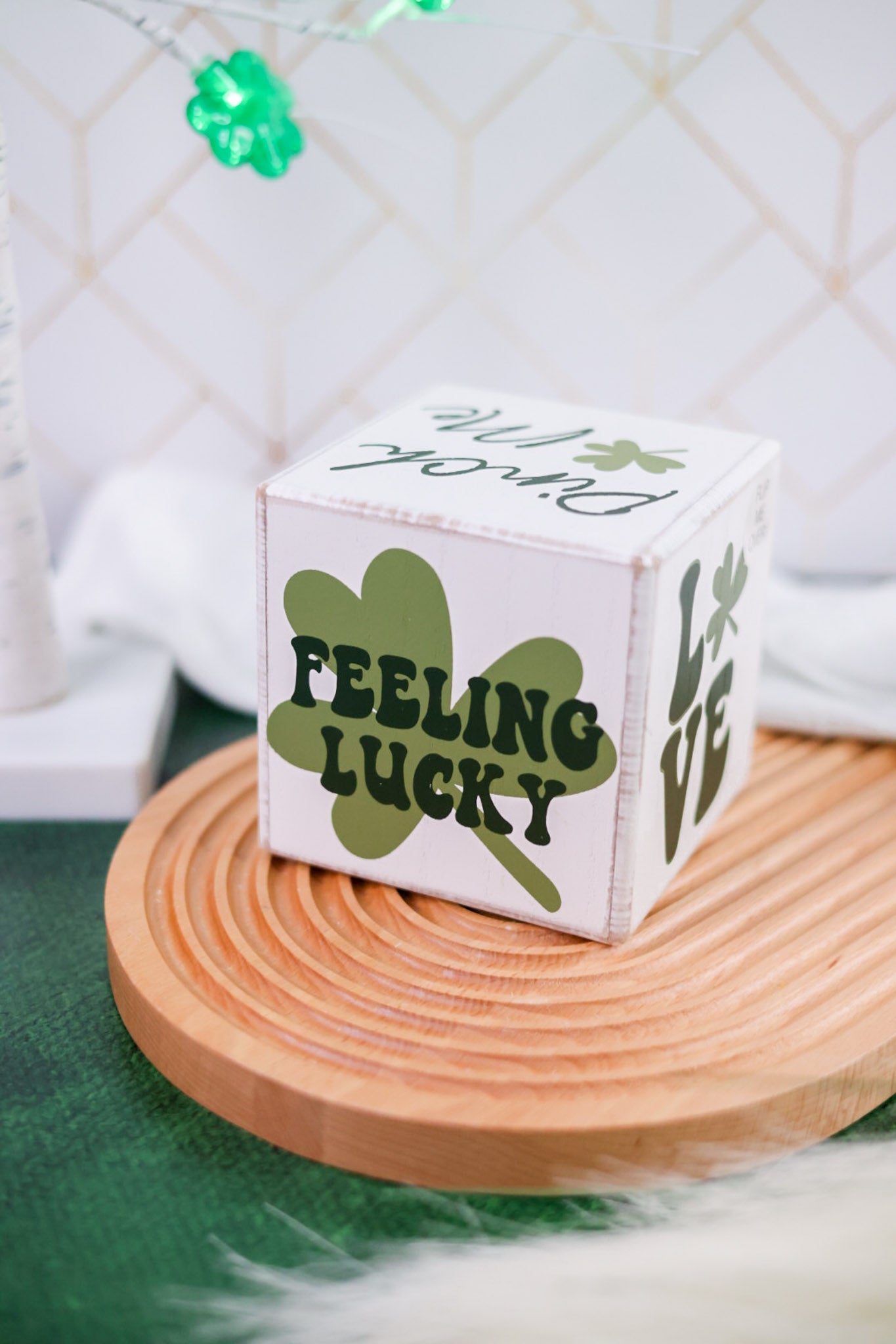 St. Patrick's Day Decorative Wooden Cube