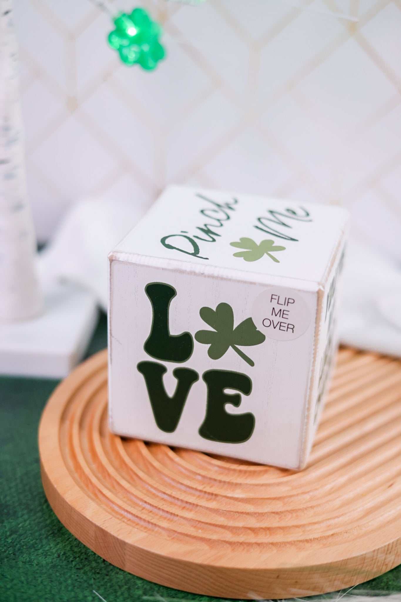 St. Patrick's Day Decorative Wooden Cube