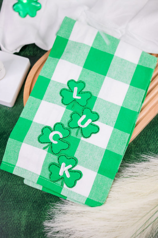 Four Clover Checkered Luck Kitchen Towel