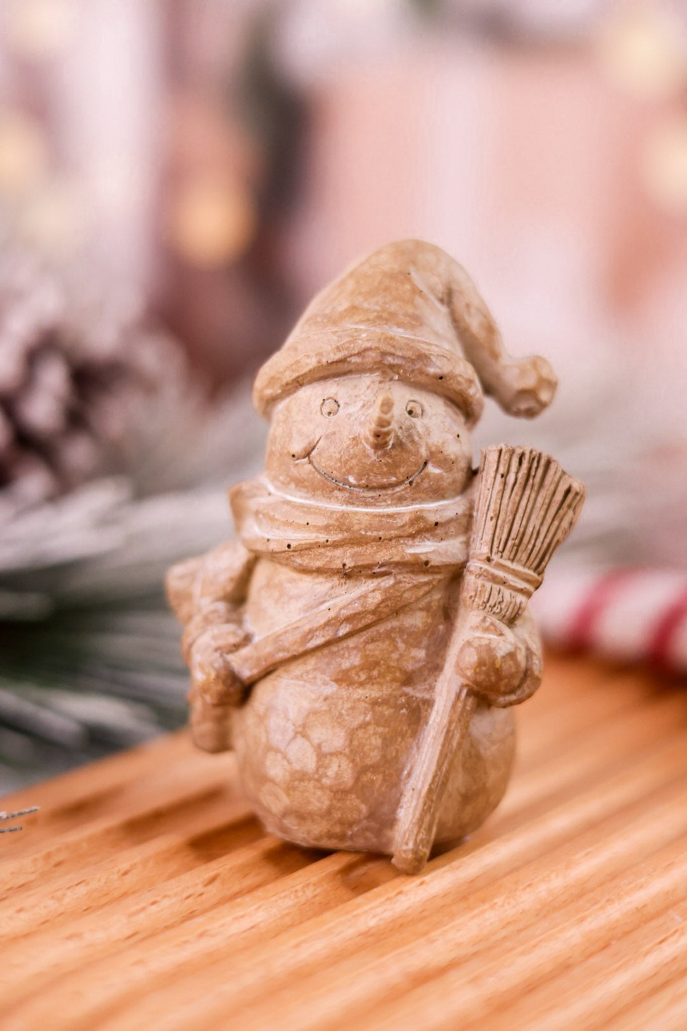 3.5" Wooden Snowman Figurines (2 Styles)