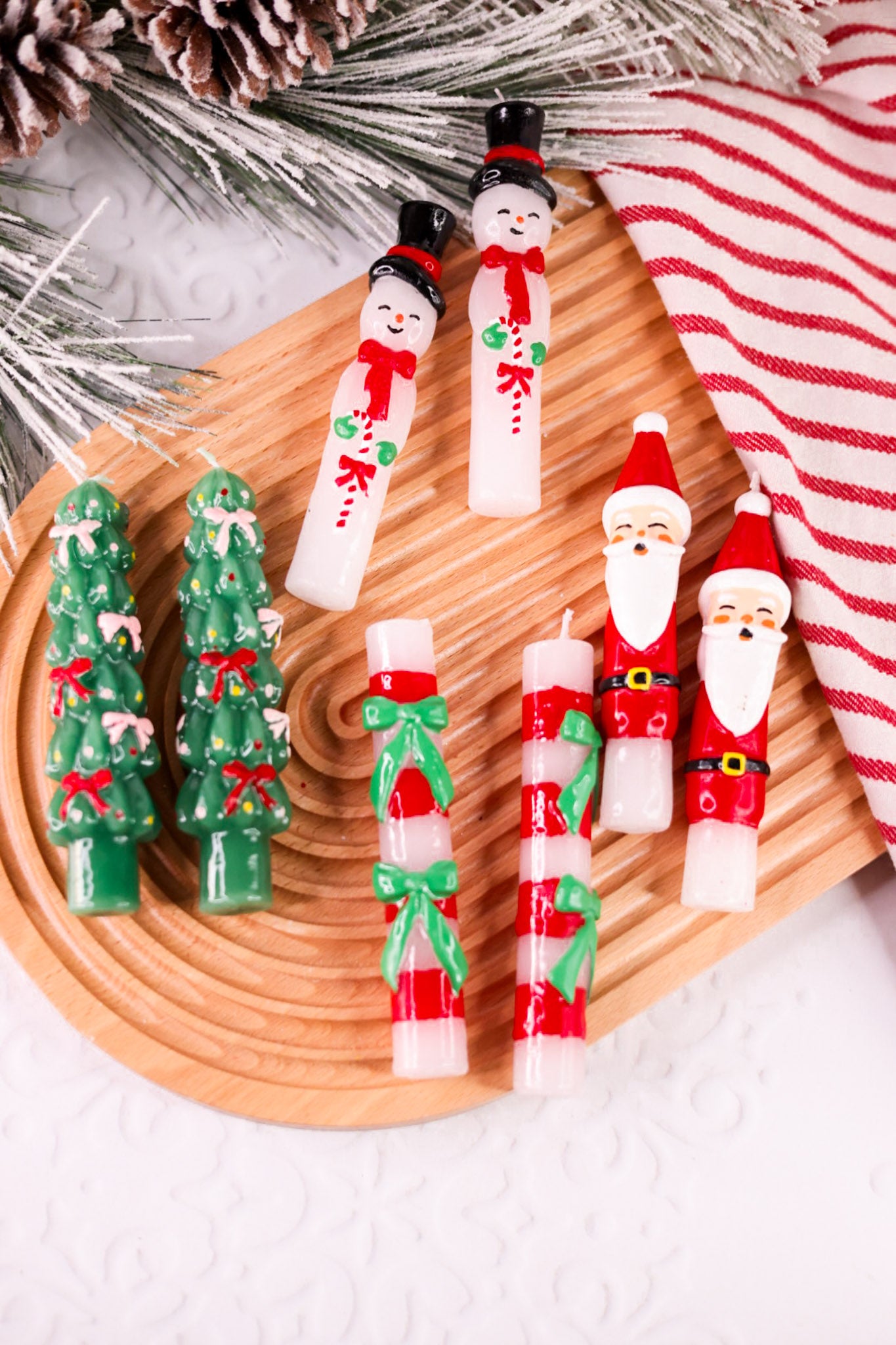 5" Christmas Taper Candles (4 Styles)