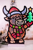 16" LED Christmas Highland Cow Infinity Light