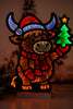 16" LED Christmas Highland Cow Infinity Light