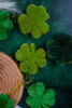 Flocked Green and Gold Shamrock Garland