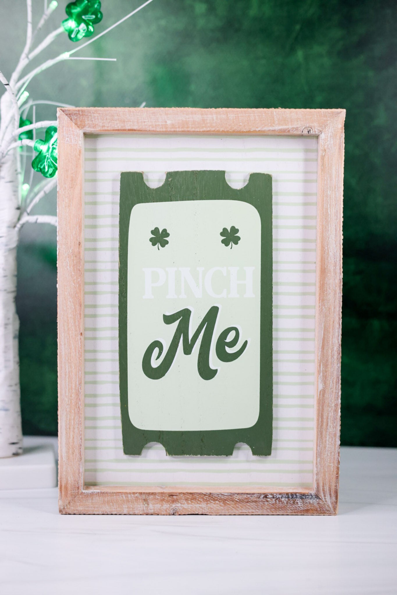 "Hug Me/Pinch Me" Reversible Wooden Framed Sign