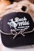 Silver Western Cowgirl Pearl Coquette Bow Hat Chain Band