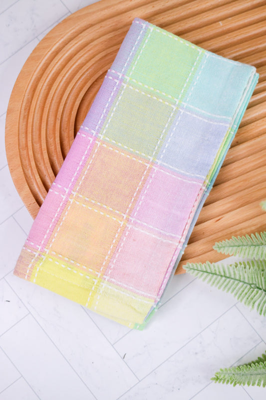 Spring Blossom Plaid Linen Napkin