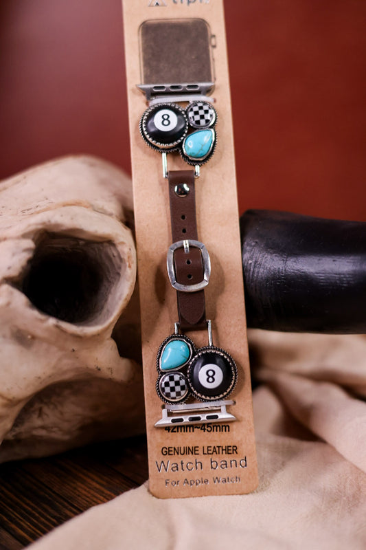 Western Eight-Ball Checkered Apple Watchband