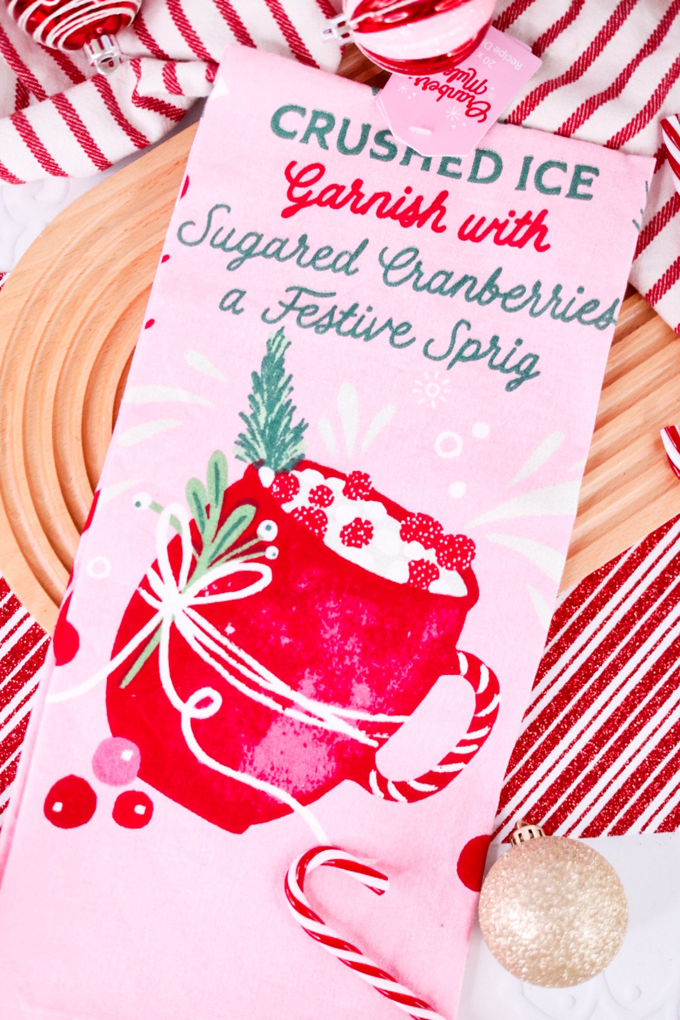 Cranberry Mule Festive Dish Towel