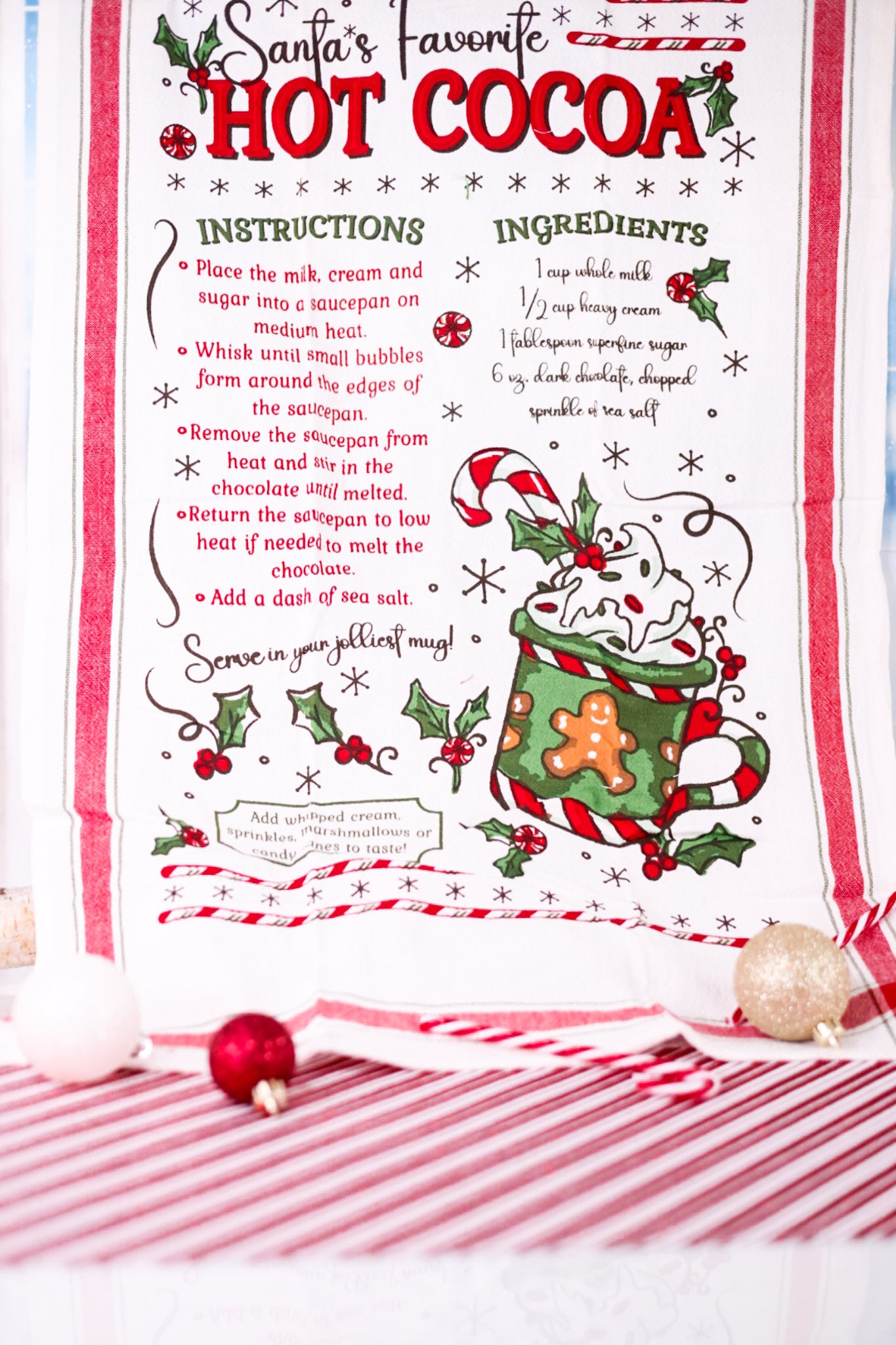 Hot Cocoa Recipe Dish Towel