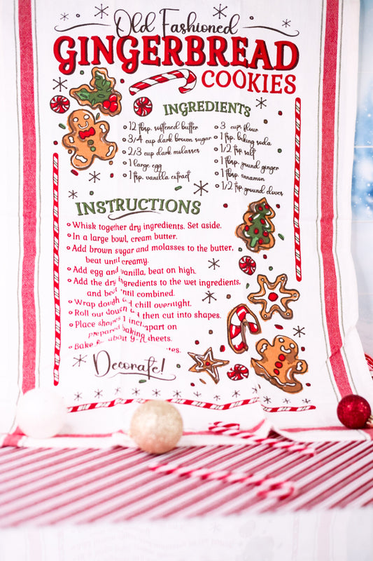 Gingerbread Cookie Recipe Dish Towel