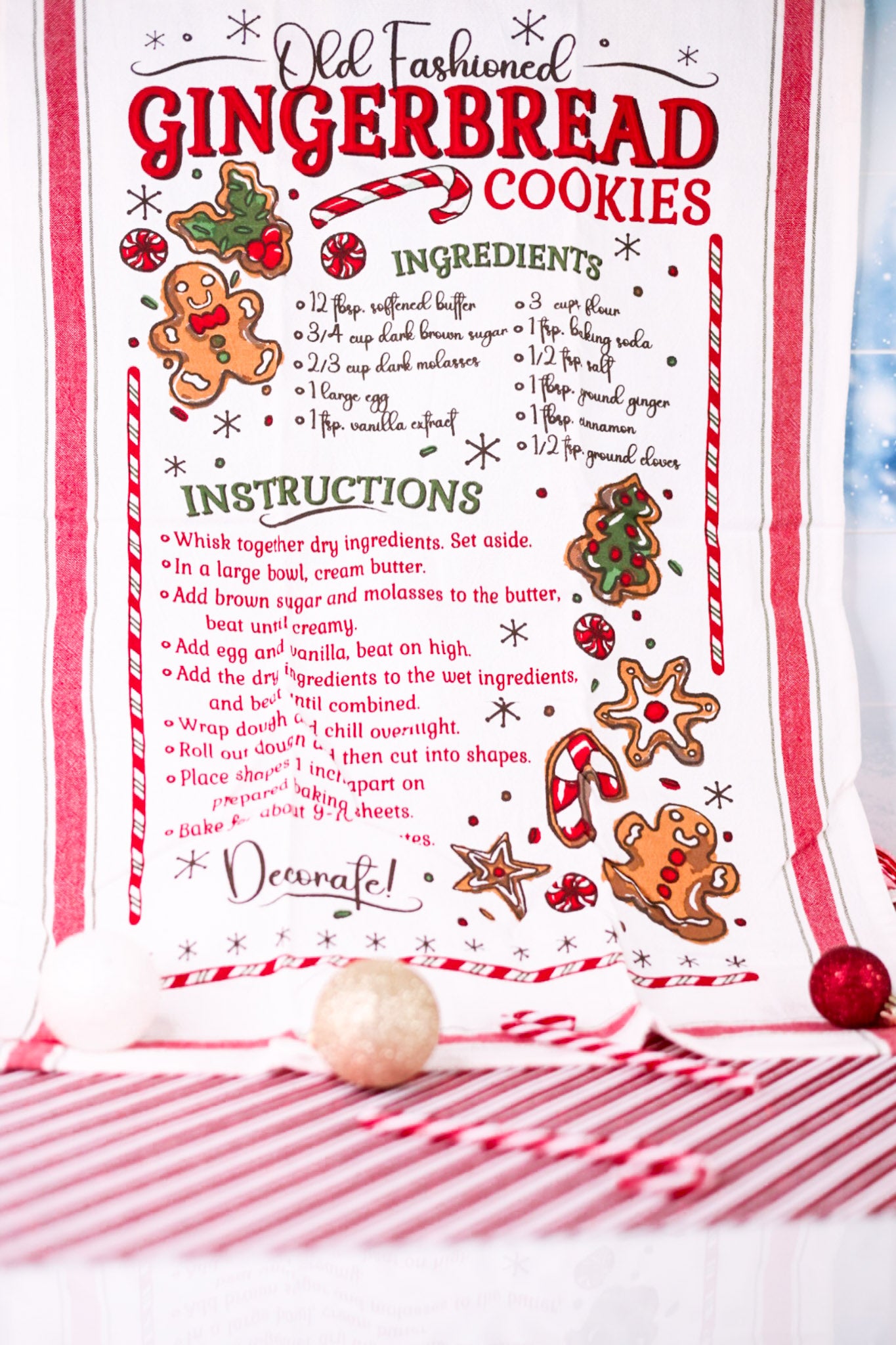 Gingerbread Cookie Recipe Dish Towel