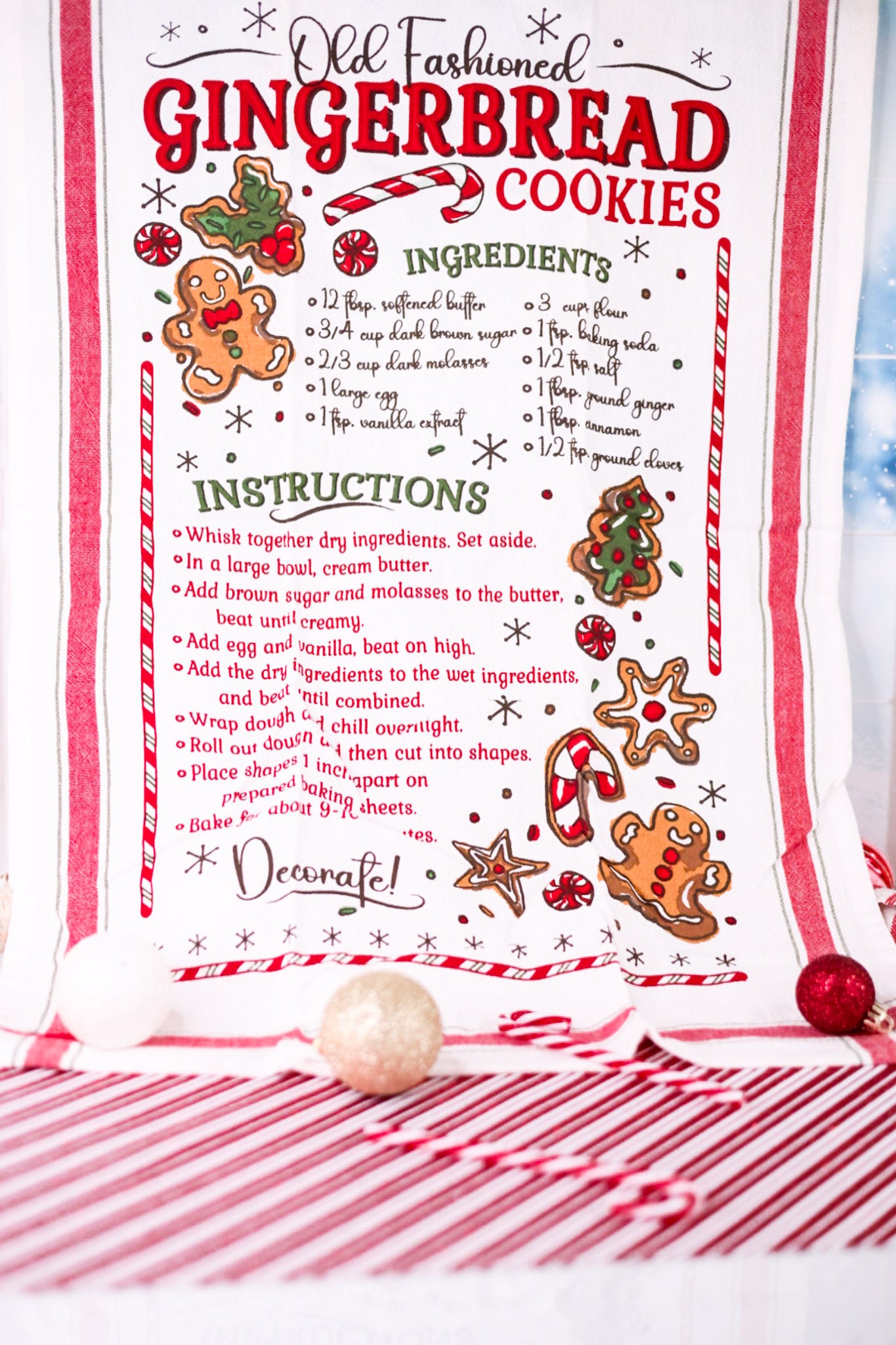 Gingerbread Cookie Recipe Dish Towel