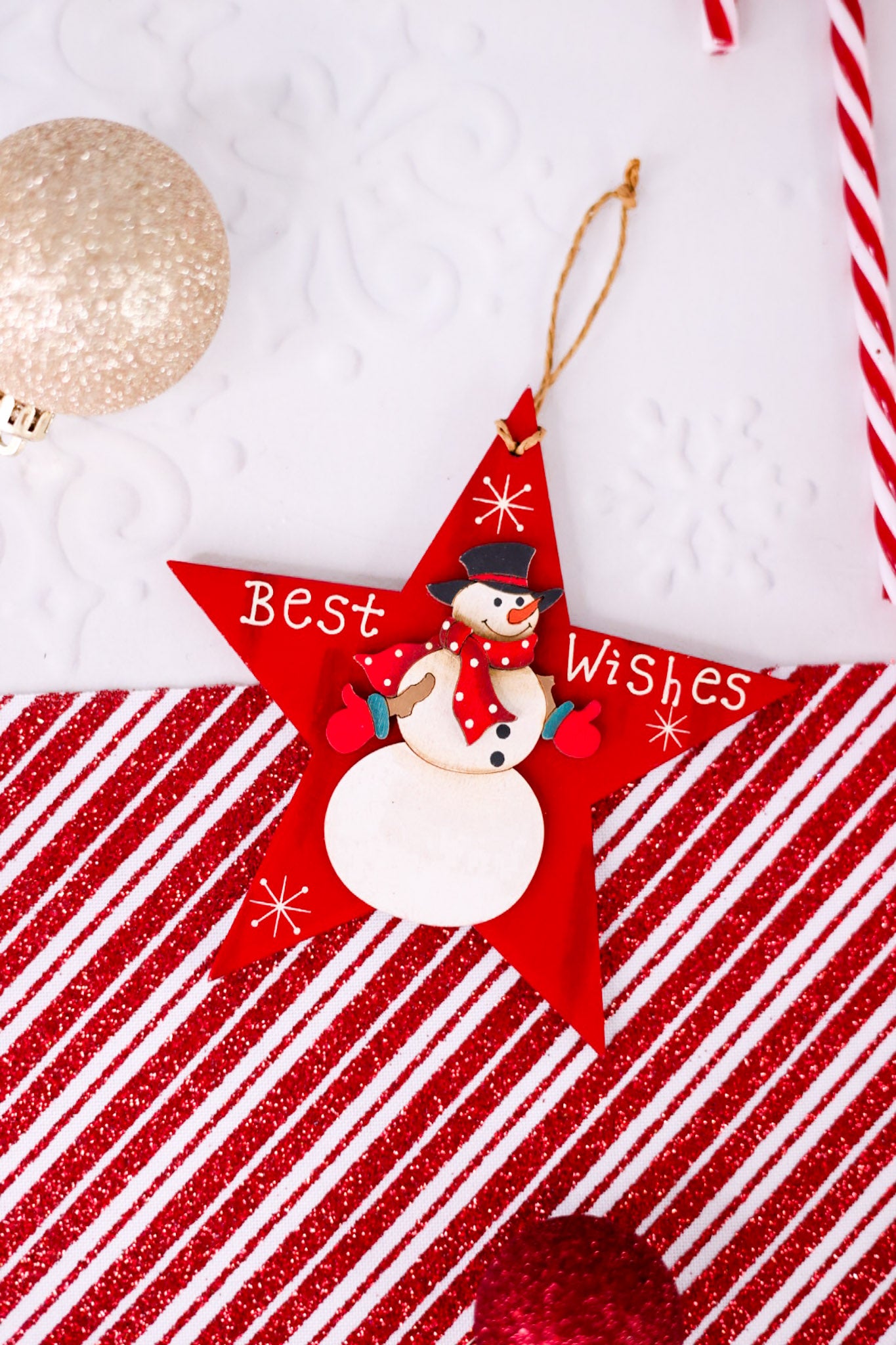 Hearts & Stars Christmas Snowman Ornaments (6 Styles)