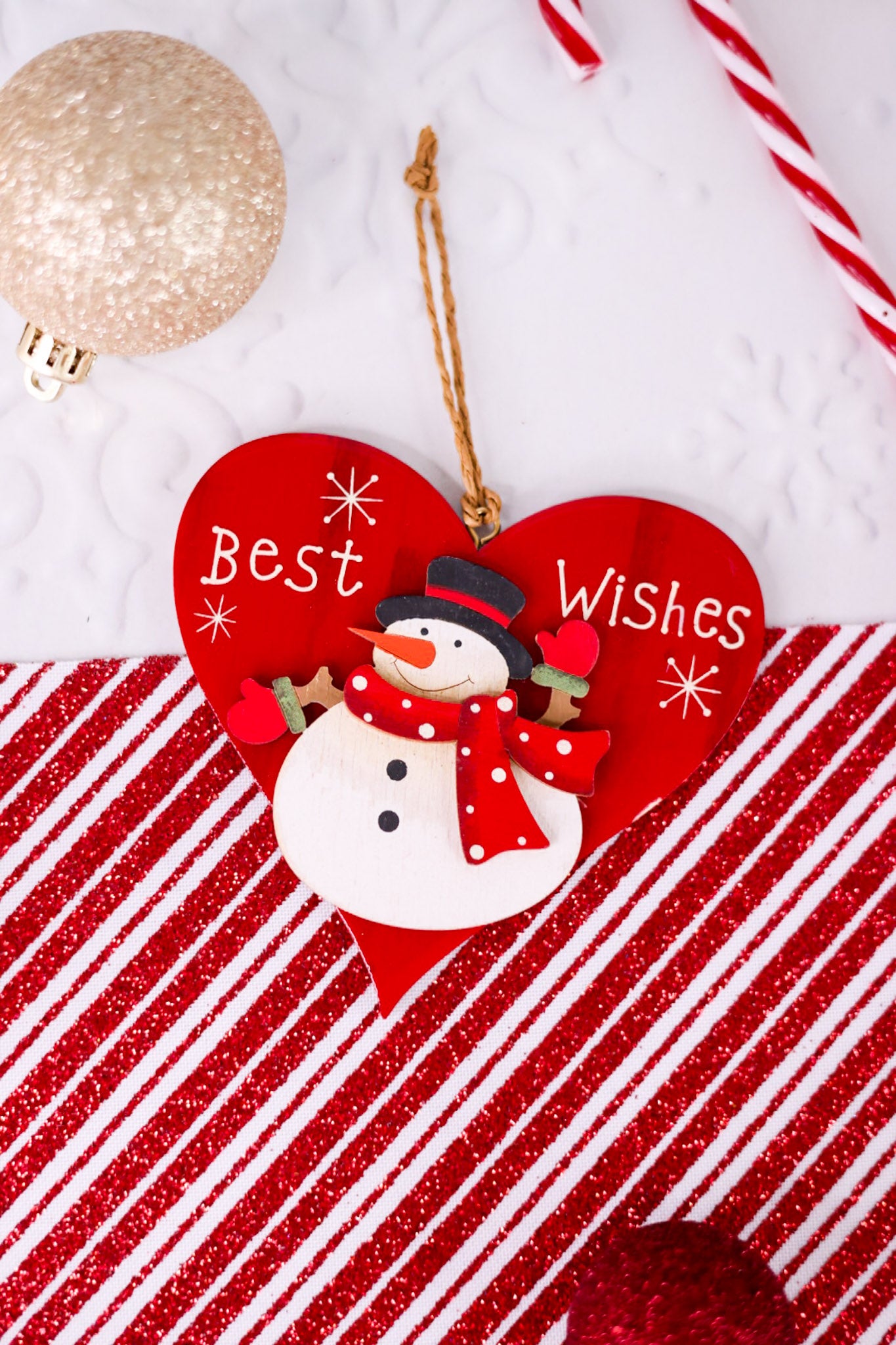 Hearts & Stars Christmas Snowman Ornaments (6 Styles)