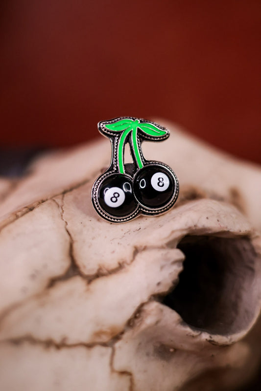 Eight- Ball Cherry Adjustable Cuff Ring