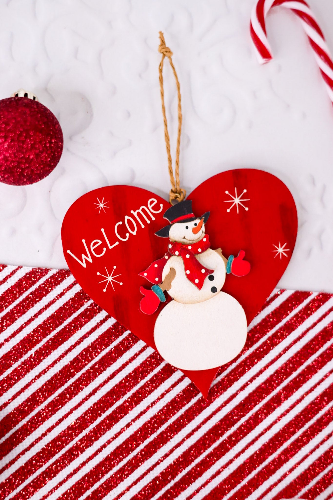 Hearts & Stars Christmas Snowman Ornaments (6 Styles)