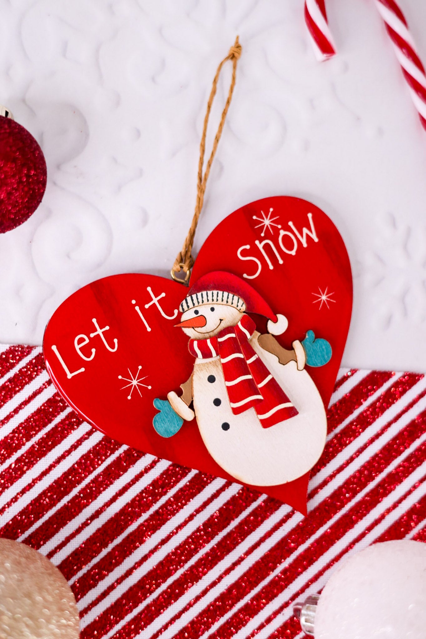 Hearts & Stars Christmas Snowman Ornaments (6 Styles)